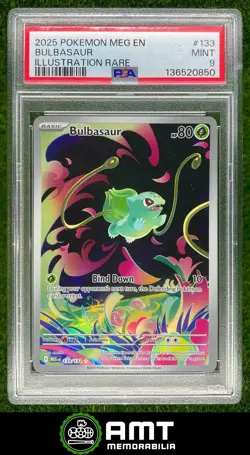 Bulbasaur PSA 9 2025 Pokemon Mega Evolution MEG EN #133/132 Illustration Rare 50 - Image 1