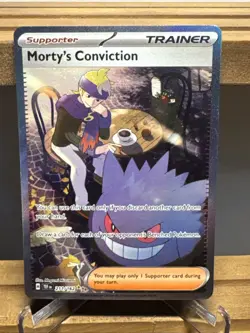 Pokemon TCG Temporal Forces Morty's Conviction Sir 211/162 Trainer Full Art - Image 1