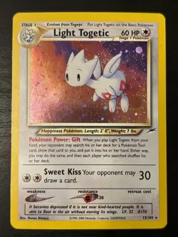 Light Togetic Neo Holo Pokemon TCG 15/105 Neo Destiny Holo Rare Mp Unlimited - Image 1