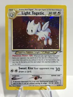 #2 Light Togetic 15/105 Neo Destiny 2000 SWIRL Holo Rare WOTC Pokemon Card TCG - Image 1