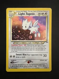 Pokemon TCG Light Togetic 15/105 Neo Destiny Holo - Image 1