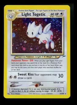 #2 Light Togetic 15/105 Neo Destiny 2000 SWIRL Holo Rare WOTC Pokemon Card TCG - Image 1