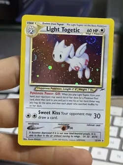 #2 Light Togetic 15/105 Neo Destiny 2000 SWIRL Holo Rare WOTC Pokemon Card TCG - Image 3