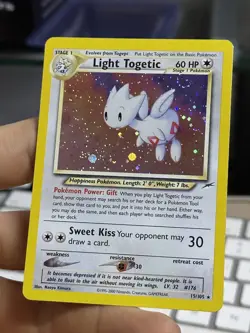 #2 Light Togetic 15/105 Neo Destiny 2000 SWIRL Holo Rare WOTC Pokemon Card TCG - Image 4