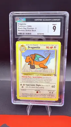 Pokemon TCG Dragonite 5 Black Star Promo Card 1999 Pokemon: The First Movie - Image 1