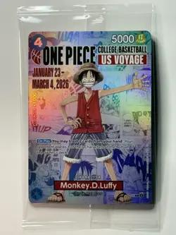 One Piece Monkey D. Luffy US Voyage College Basketball Promo Card Gonzaga SEALED - Image 1