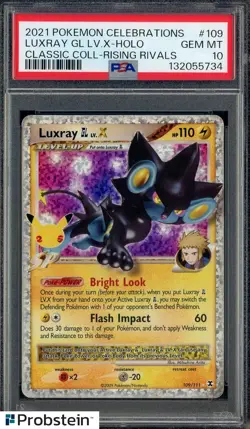 2021 Pokemon Celebrations Classic Coll Rsng Rvls #109 Luxray GL LV X Holo PSA 10 - Image 1