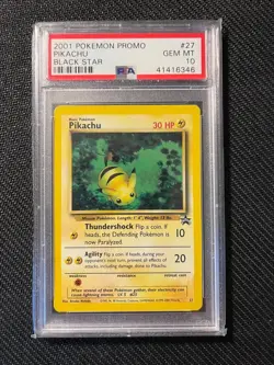 2001 PIKACHU #27 Black Star Promo Pokemon PSA 10 - Image 1