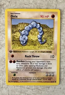 1st Edition Onix 056/102 Pokemon Base Set. NM/+ - Image 1