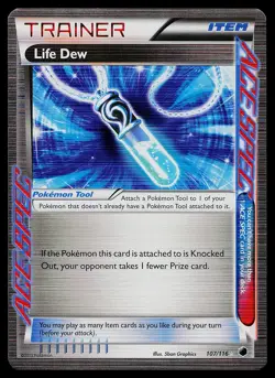 Pokemon Card - Life Dew Plasma Freeze 107/116 Holo Ace Trainer - Image 1