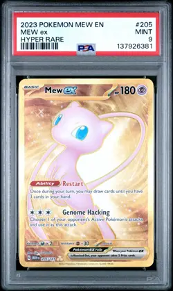 PSA 9 2023 POKEMON MEW EN-151 HYPER RARE #205 MEW EX - Image 1