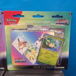 Pokemon Prismatic Evolutions Tech Sticker Collection Lot of 2 (Leafeon Sylveon) - Image 3