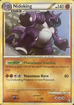 Pokemon TCG Nidoking HGSS Triumphant 6/102 Holo Rare - Image 2