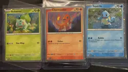 Pokemon 151 Poster Collection Holo Promo, Charmander, Bulbasaur & Squirtle, NM/M - Image 1