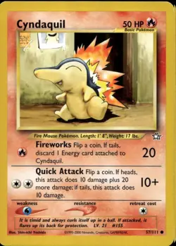 Cyndaquil 57/111 Common WOTC Neo Genesis Pokemon - Image 1