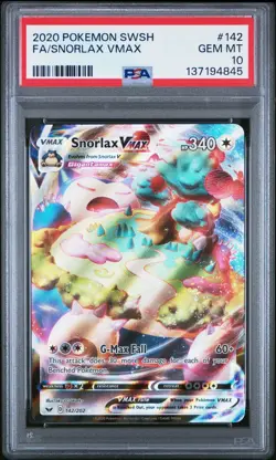 Snorlax VMAX Full Art 2020 Pokemon Sword & Shield EN #142/202 PSA 10 GEM MINT - Image 1