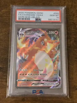 Pokemon PSA 10 Darkness Ablaze Charizard VMAX #020 - Image 1
