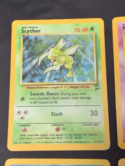 Vintage Holo Rare Pokemon TCG WOTC 1999 Fossil, Jungle, Base Set 2 Scyther MP/HP - Image 2