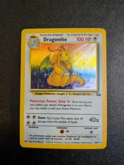 Pokemon TCG Dragonite 4/62 Fossil Holo Rare 100 HP Wizards of the Coast 1999 - Image 1