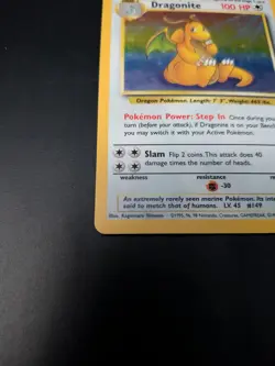 Pokemon TCG Dragonite 4/62 Fossil Holo Rare 100 HP Wizards of the Coast 1999 - Image 5