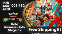 Pokemon Mega Evolution Pick Your Card Ex/Holo/Reverse Holo FREE SHIPPING! NM - Image 1