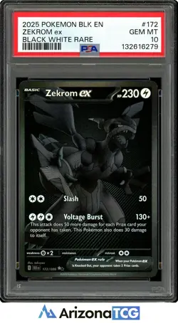 Pokemon 2025 Zekrom ex 172/086 Black White Rare Black Bolt GEM MINT PSA 10 - Image 1