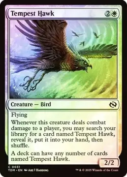 MTG Tarkir: Dragonstorm Tempest Hawk Foil 0031 NM - Image 1