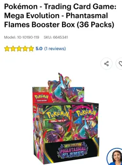 Pokemon TCG: Mega Evolution PHANTASMAL FLAMES Booster Display Box (36 Packs) - Image 1