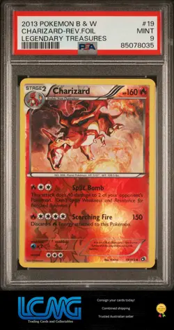 2013 Pokemon Black & White Legendary Treasures #19 Charizard Reverse Foil PSA 9 - Image 1
