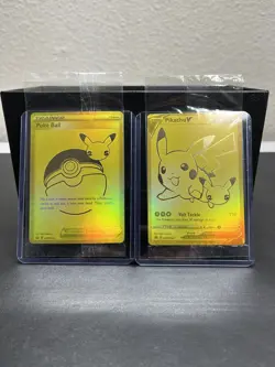Pokemon TCG Pikachu Celebrations SWSH145 & Poke Ball Gold SWSH146 Promos, Sealed - Image 1
