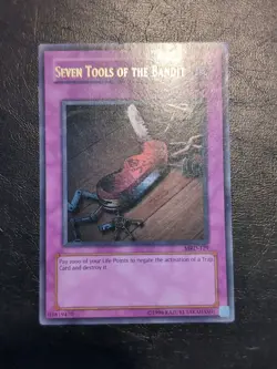 Yu-Gi-Oh ULTRA RARE CARD SEVEN TOOLS OF THE BANDIT MRD-129 1996 VINTAGE PRINT LP - Image 1