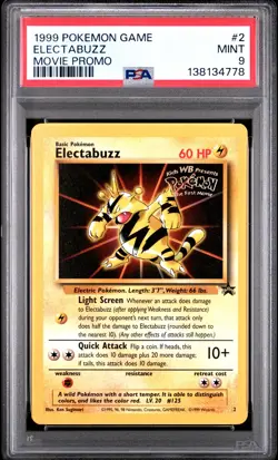 1999 POKEMON GAME MOVIE PROMO #2 ELECTABUZZ PSA 9 - Image 1