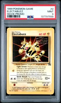 1999 POKEMON GAME MOVIE PROMO #2 ELECTABUZZ PSA 9 - Image 1