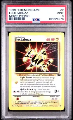 1999 Pokemon Game Movie Promo Electabuzz #2 PSA 9 - Image 1