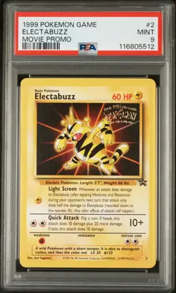 1999 POKEMON GAME MOVIE PROMO #2 ELECTABUZZ PSA 9 - Image 1