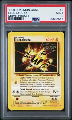 1999 POKEMON GAME MOVIE PROMO #2 ELECTABUZZ PSA 9 - Image 1
