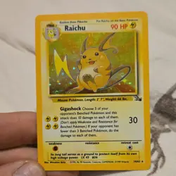 Pokemon Raichu Fossil Holo Rare Card 14/62 Wizards 1999 English TCG - Image 1