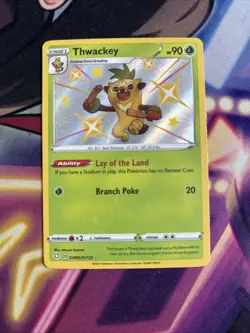 Thwackey - SV005/SV122 - Pokemon Shining Fates Sword Shield Shiny Rare Card NM - Image 1