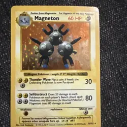 Pokemon TCG Cards Magneton 9/130 Base Set 2 Holo Rare EXC - Image 1