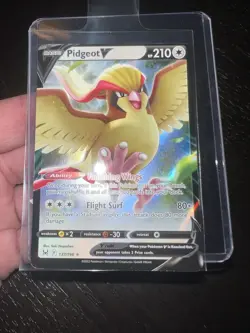 Pokemon TCG Pidgeot V Sword & Shield - Lost Origin 137/196 HUGE MISCUT ERROR - Image 1