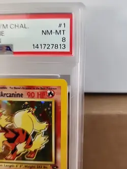 Blaine’s Arcanine Holo 1st Edition 2000 Pokemon Gym Challenge #1 PSA 8 - Image 3
