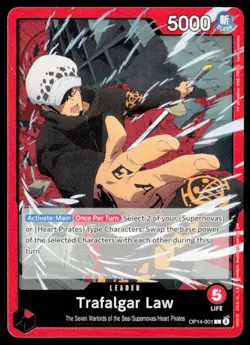 One Piece The Azure Sea's Seven #OP14-001 Trafalgar Law Leader - Image 1