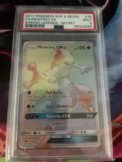 Pokemon TCG Mewtwo GX Secret Rare Shining Legends Card 76/73 Near Mint Condition - Image 1