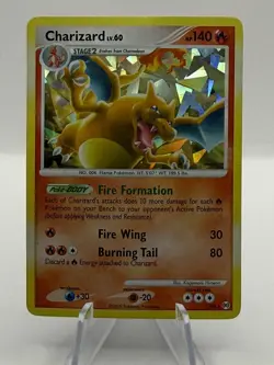 Pokemon TCG Charizard Lv60 Platinum Arceus Holo Card 1/99 Cracked Ice Rare - Image 1