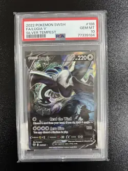 2022 Pokemon Lugia V SWSH186 PSA 10 Silver Tempest - Image 1