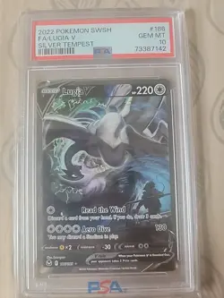 Pokemon 2022 Lugia V 186/195 Alt Art Silver Tempest GEM MINT PSA 10 - Image 1