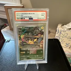 2023 Pokemon Mew En 151 Pikachu Illustration Rare #173 PSA 9 Mint - Image 1