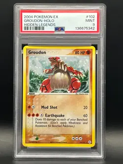 PSA Mint 9- Groudon 102/101 Secret Rare Holo -Pokemon 2004 EX Hidden Legends - Image 1