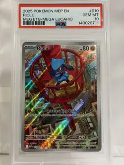 2025 POKEMON MEP EN-ME BLACK STAR PROMO 010 RIOLU MEGA EVOLUTION PSA 10 - Image 1