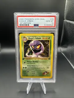 2000 POKEMON GYM CHALLENGE 1ST EDITION #25 KOGA'S ARBOK PSA 10 - Image 1